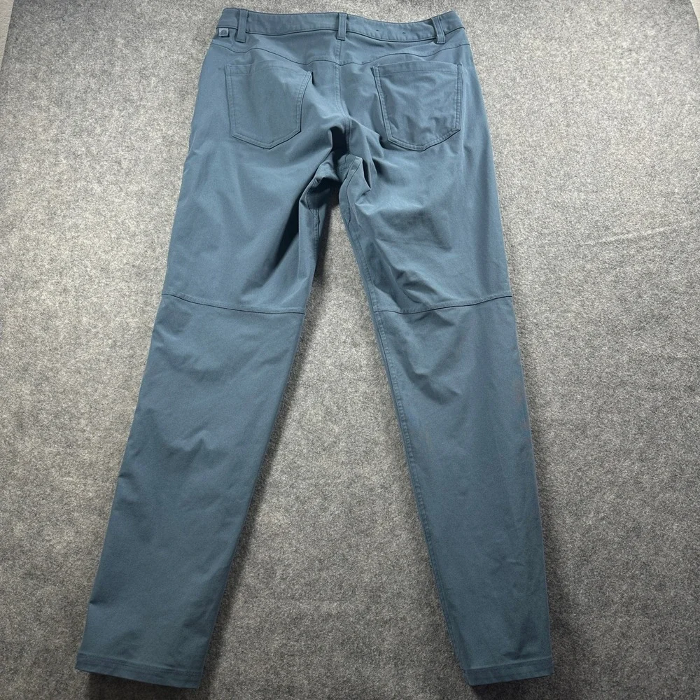 Lululemon ABC Pant Men 32 Iron Blue Slim Fit Warpstreme Tapered 5-Pocket Casual